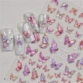 Miniatyrbild 5 av 6: 1 st 5D Japanska Kawaii Fjärils Nagelstickers Lyx Glitter Skal Aurora Nagelkonst Dekorationer Dekaler DIY Manikyr Slider Folie M238