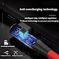 Miniatyrbild 3 av 6: 90 graders USB-kabel för iPhone 14 13 12 11 Pro Max X XR 6s 7 8 Plus Mobiltelefon Snabbladdningskabel Datakabel Laddningssladd Red 2m