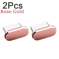 Miniatyrbild 1 av 6: 2 st 16PM Metall Dammskydd För iPhone 16 15 Pro Max Plus USB Typ C Laddningsport Pluggar Stopp Mobiltelefon Typ-C Skyddslock 2Pcs Rose Gold