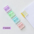 Miniatyrbild 1 av 6: Godisfärg Transparent Tryck Gem Pusher Papper Testfiler Mini Förvaringsklämma Indexsida Klämma Kontorsbindning Skrivmaterial Random 20PCS