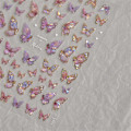 Miniatyrbild 4 av 6: 1 st 5D Japanska Kawaii Fjärils Nagelstickers Lyx Glitter Skal Aurora Nagelkonst Dekorationer Dekaler DIY Manikyr Slider Folie M238