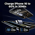 Miniatyrbild 2 av 6: UGREEN USB C-kabel PD60W Snabbladdningskabel för iPhone 16 15 Snabbladdande datakabel Brown 1m