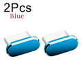 Miniatyrbild 1 av 6: 2 st 16PM Metall Dammskydd För iPhone 16 15 Pro Max Plus USB Typ C Laddningsport Pluggar Stopp Mobiltelefon Typ-C Skyddslock 2Pcs Blue
