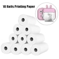Miniatyrbild 2 av 6: 10 Rullar Termopapper Kamera Utskrift Vit Barnkamera Träfiber Instant Print Barn Rullpapper Miniskrivartillbehör 5 Color 3Set