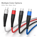 Miniatyrbild 6 av 6: USB Typ A till C Kabel För Samsung S10 A12 A13 A22 A32 A52 Redmi USBC 1m 2m 3m Lång 25cm 50cm Kort Data Laddare Sladd Snabbladdning Silver 2m