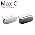 Miniatyrbild 1 av 6: 2 st 16PM Metall Dammskydd För iPhone 16 15 Pro Max Plus USB Typ C Laddningsport Pluggar Stopp Mobiltelefon Typ-C Skyddslock Mix C Gray Silver