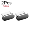 Miniatyrbild 1 av 6: 2 st 16PM Metall Dammskydd För iPhone 16 15 Pro Max Plus USB Typ C Laddningsport Pluggar Stopp Mobiltelefon Typ-C Skyddslock 2Pcs Gray