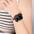 Miniatyrbild 5 av 6: Smal Flätad Loop Nylonrem För Apple Watch Ultra 49mm 10 46mm 42mm 9/8/7 Andningsbart Damarmband iWatch 6/5/SE/3 Armband Graphite gray 38 40 41mm(S10-42mm)