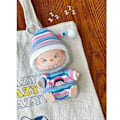 Miniatyrbild 1 av 6: 17cm Mini Plyschdockas Kläder Outfit Tillbehör För Korea Kpop Labubu Idol Sittande Fest V1 V2 Höst onesie hatt set Kläder 02 no doll