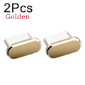 Miniatyrbild 1 av 6: 2 st 16PM Metall Dammskydd För iPhone 16 15 Pro Max Plus USB Typ C Laddningsport Pluggar Stopp Mobiltelefon Typ-C Skyddslock 2Pcs Golden