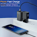 Miniatyrbild 6 av 6: Original PD 25W Supersnabbladdare För Samsung Galaxy S21 S22 S23 S24 Ultra A54 A53 A34 USB Typ C Datakabel 2M Laddare Adapter EU Black 2 IN 1