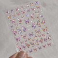Miniatyrbild 6 av 6: 1 st 5D Japanska Kawaii Fjärils Nagelstickers Lyx Glitter Skal Aurora Nagelkonst Dekorationer Dekaler DIY Manikyr Slider Folie M238