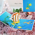 Miniatyrbild 1 av 6: Pop UP 3D Födelsedagskort Världsattraktioner Kort Affärsinbjudan Pojke Gåva Hälsning Turistvykort för Pojkvän Pappa Present Tropical Fish