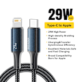Miniatyrbild 1 av 6: Essager USB C-kabel för iPhone 14 13 12 11 Pro Max Xs 8 Plus iPad Macbook Sladd 29W PD Snabbladdning Typ C till Lightning Datakabel Blue 27W 0.25m