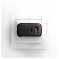 Miniatyrbilde 8 av 8: AXAGON, GaN vegglader 2x port (USB-A + USB-C), PD3.0/PPS/QC4+/SFC2.0/AFC/SCP/FCP/Apple, 45W, ACU-PQ45