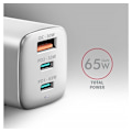 Miniatyrbilde 3 av 8: AXAGON, GaN vegglader 3x port (USB-A + 2x USB-C), PD3.0/PPS/QC4+/SFC2.0/AFC/SCP/FCP/Apple, 65W, ACU-DPQ65W