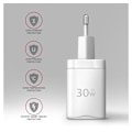 Miniatyrbillede 4 af 6: AXAGON, vægoplader 2x port (USB-A+USB-C), 30W, ACU-PQ30W