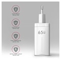 Miniatyrbillede 7 af 8: AXAGON, GaN vægoplader 3x port (USB-A + 2x USB-C), PD3.0/PPS/QC4+/SFC2.0/AFC/SCP/FCP/Apple, 65W, ACU-DPQ65W