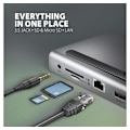 Miniatyrbilde 6 av 10: AXAGON, USB-C 5 Gbps TRIPLE 4K DISPLAY 11in1 Hub, HMC-4KX3