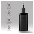 Miniatyrbillede 5 af 10: AXAGON, GaN vægoplader 3x port (USB-A + 2x USB-C), 65W, ACU-DPQ65