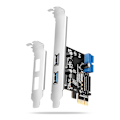 Miniatyrbild 1 av 6: AXAGON, PCI-Express-kort med ett par interna och ett par externa USB 5Gbps-portar, PCEU-232RS