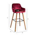 Miniatyrbillede 2 af 2: Barstol ARIEL bordeaux