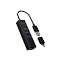 Pikkukuva 2 / 6: Raidsonic, 4-porttinen keskitin, USB 3.0 Type-A, Type-C, Gigabit LAN, Icy Box IB-HUB1419-LAN
