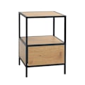 Miniatyrbillede 1 af 2: Sidebord/natbord HEDVIG 40x40xH59cm, ask/sort