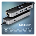 Pikkukuva 2 / 6: AXAGON, USB-C 5Gbps GLASS 6in1 Hub, HMC-6GLN