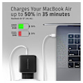 Miniatyrbilde 7 av 8: AXAGON, GaN vegglader 2x port (USB-A + USB-C), PD3.0/PPS/QC4+/SFC2.0/AFC/SCP/FCP/Apple, 45W, ACU-PQ45