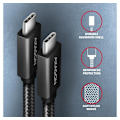 Pikkukuva 3 / 7: AXAGON, USB Type-C - USB Type-C, SPEED + USB-C, USB 20 Gbps kaapeli, 0,5 m, BUCM32-CM05AB