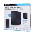 Miniatyrbillede 4 af 4: Ekstern HDD/SSD-kabinet 2x3,5" USB 3.0 Sort IB-RD3621U3, Icy Box