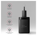 Miniatyrbild 7 av 7: AXAGON, Väggladdare 1x port USB-C, PD3.0/PPS/QC4+/AFC/FCP/Apple, 20W, ACU-PD20