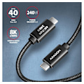 Miniatyrbilde 2 av 9: AXAGON, USB Type C - USB Type C, Data og lading USB4 Gen 3x2-kabel, 1 m, BUCM3-CM15AB