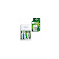 Miniatyrbilde 2 av 2: Batterilader, SCB4013NB/00 2x700mAh AAA + 2x1300mAh AA, Philips