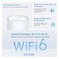 Miniatyrbillede 3 af 8: TP-LINK, 4G+ AX1500 Whole Home Mesh Wi-Fi 6 Router, Deco X10-4G (1-pack)