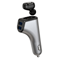 Miniatyrbillede 1 af 2: Platinet biloplader 2xUSB 3,1A + Bluetooth høretelefon Duos (44639)