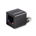 Miniatyrbilde 1 av 5: AXAGON, ADE-MINIC Miniatur aluminium USB-C 3.2 Gen 1 Gigabit Ethernet 10/100/1000 Mb/s adapter med automatisk installasjon