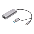 Miniatyrbillede 1 af 8: Digitus, USB3.0/USB C 3.1 til 2.5G Ethernet-adapter, USB Type-C Gigabit Ethernet-adapter 2.5G, USB-C + USB A (USB3.1/3.0), DN-3028