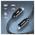 Miniatyrbild 2 av 6: AXAGON, USB-C till USB-C, Data och laddning USB 480Mbps kabel, 2,5 m, BUCM2-CM25AB