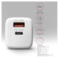 Miniatyrbillede 5 af 6: AXAGON, vægoplader 2x port (USB-A+USB-C), 30W, ACU-PQ30W