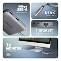 Miniatyrbillede 3 af 5: AXAGON, USB-C 5 Gbps SuperSpeed ​​5in1 Hub, HMC-5HL