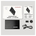 Miniatyrbillede 8 af 9: AXAGON, skrueløs aluminium USB 3.2 Gen 1 - SATA 6G ekstern boks til 2,5" SSD/HDD, EE25-A6C