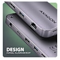 Pikkukuva 6 / 9: AXAGON, USB-C 10Gbps GEN2COMBO 12in1-keskitin, HMC-12GM2