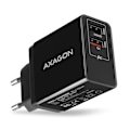 Miniatyrbillede 1 af 7: AXAGON, Dobbelt vægoplader 240V/2x USB-port QC3.0/AFC/FCP og 5V-1.2A, 24W, ACU-QS24