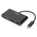 Miniatyrbilde 1 av 7: Digitus, USB-C grafikkadapter, USB-C 3-i-1 trippelskjermadapter (HDMI, DP, VGA)