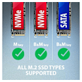 Miniatyrbillede 5 af 5: AXAGON, USB-A 10 Gbps - M.2 NVMe og SATA SSD Adapter, ADM2-AM