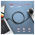 Pikkukuva 4 / 6: AXAGON, USB-C - USB-C, tiedonsiirto- ja lataus USB 480 Mbps kaapeli, 2,5 m, BUCM2-CM25AB
