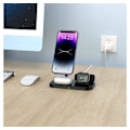 Miniatyrbild 6 av 8: Tech-Protect trådlös laddare QI15W A22 3in1 Magnetic MagSafe, svart
