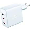 Miniatyrbilde 1 av 2: Mobil DC-adapter hånd, Travel PD 1xUSB + 2xUSB-C GaN 70W Hvit, Swissten